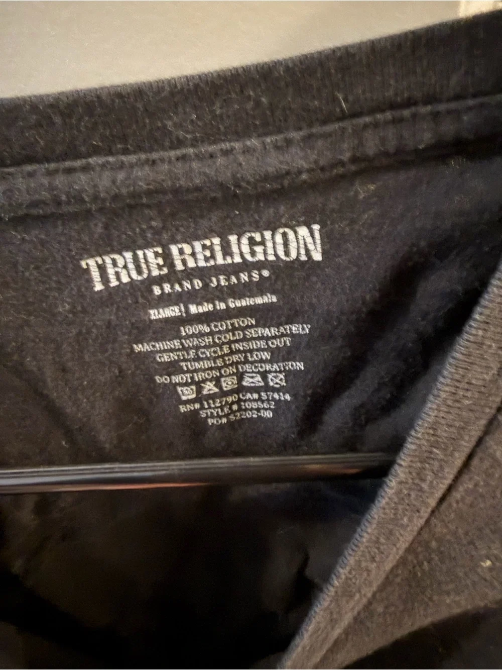 True Religion Men’s Black Tee with Red Logo